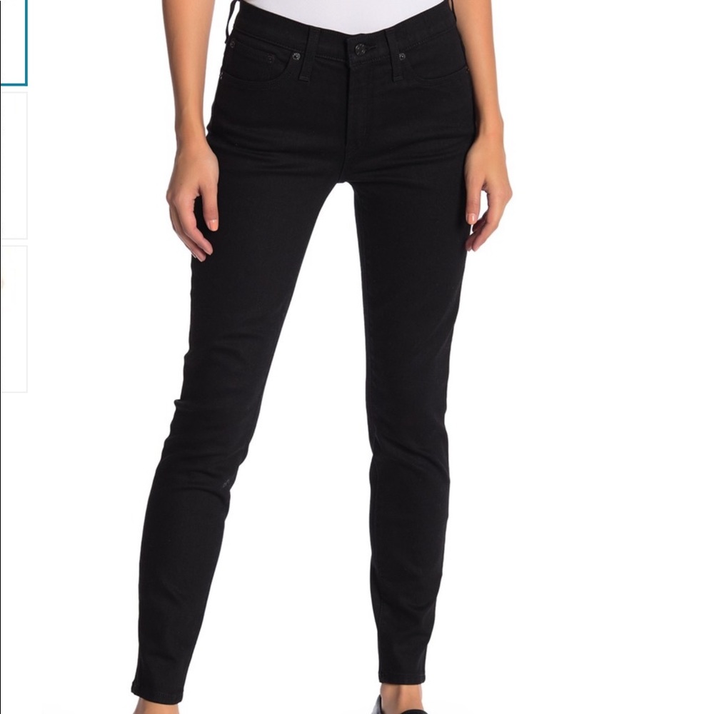 J Crew Toothpick 8” Rise Black Skinny Jeans 29 EUC